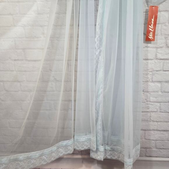 W Miss Elaine Sheer Lace Blue Nightgown Robe Vintage Deadstock NWT Women Size L - Picture 7 of 14